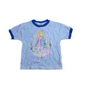 Cotton On Kids Blue Barbie Graphic Tee Size; 4